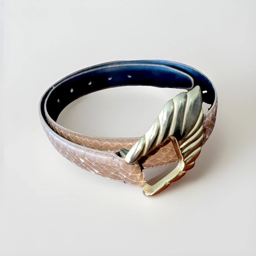Vintage Rayman/Ridless Genuine Snack Skin Belt Small 5850‎
